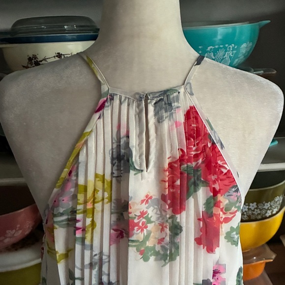 Anthropologie Ranna Gill Kalila Floral Pleated Lace Mini Dress - Size Medium - Picture 7 of 16